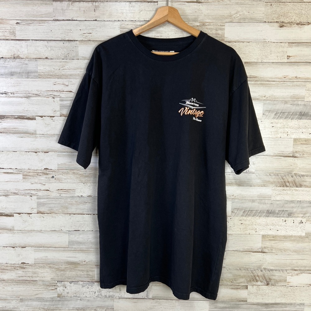 Newport Blue Kustom Vintage Hot Rods Graphic T-Shirt Mens XL Black Cotton Tee